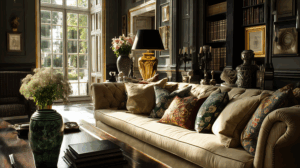 Opulent Library Living Room Interior