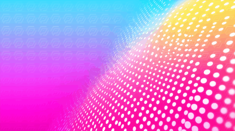 Vibrant Halftone Dot Pattern with Cyan and Magenta Gradient