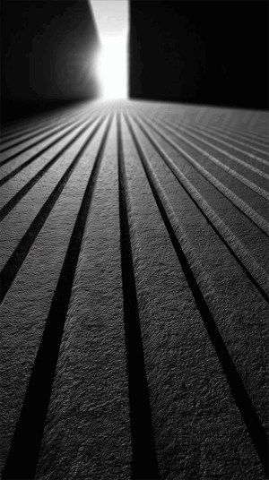 Minimalist Abstract Light and Shadow Corridor With Textured Surface