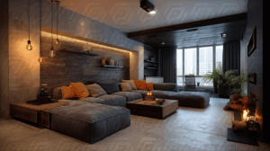 Cozy Urban Living Room With Industrial and Rustic Accents