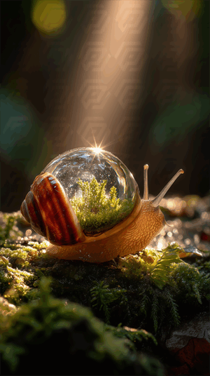 Snail with a Magical Glass Shell Terrarium