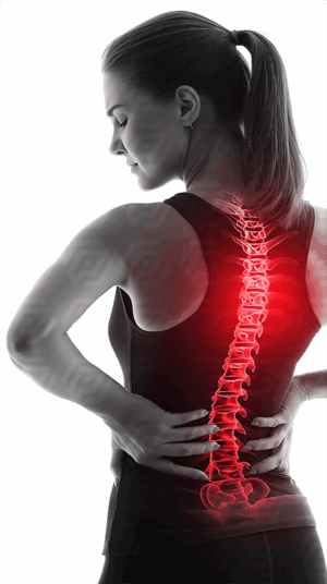 Woman Experiencing Back Pain Highlighting Spine Issues