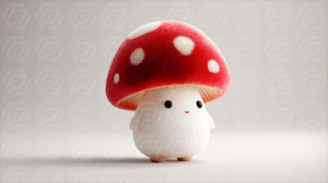 Cute Furry Mushroom Character With Red Cap