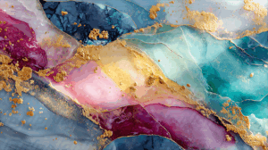 Abstract Marble Texture With Gold Foil Highlights