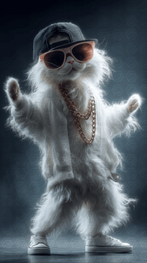 Hip Hop Cat in Streetwear With Swagger