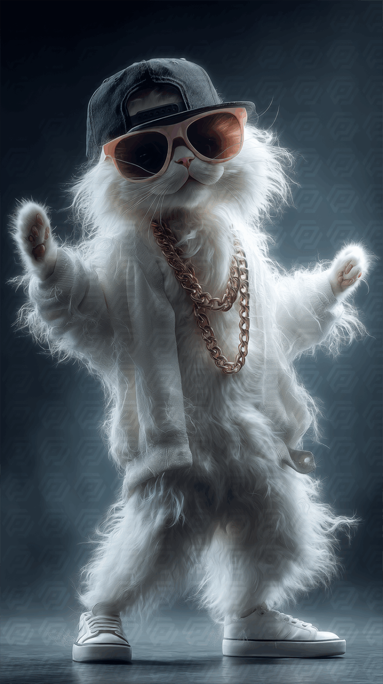 Hip Hop Cat in Streetwear With Swagger
