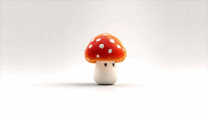 Minimalist Toy Mushroom With Beaded Texture