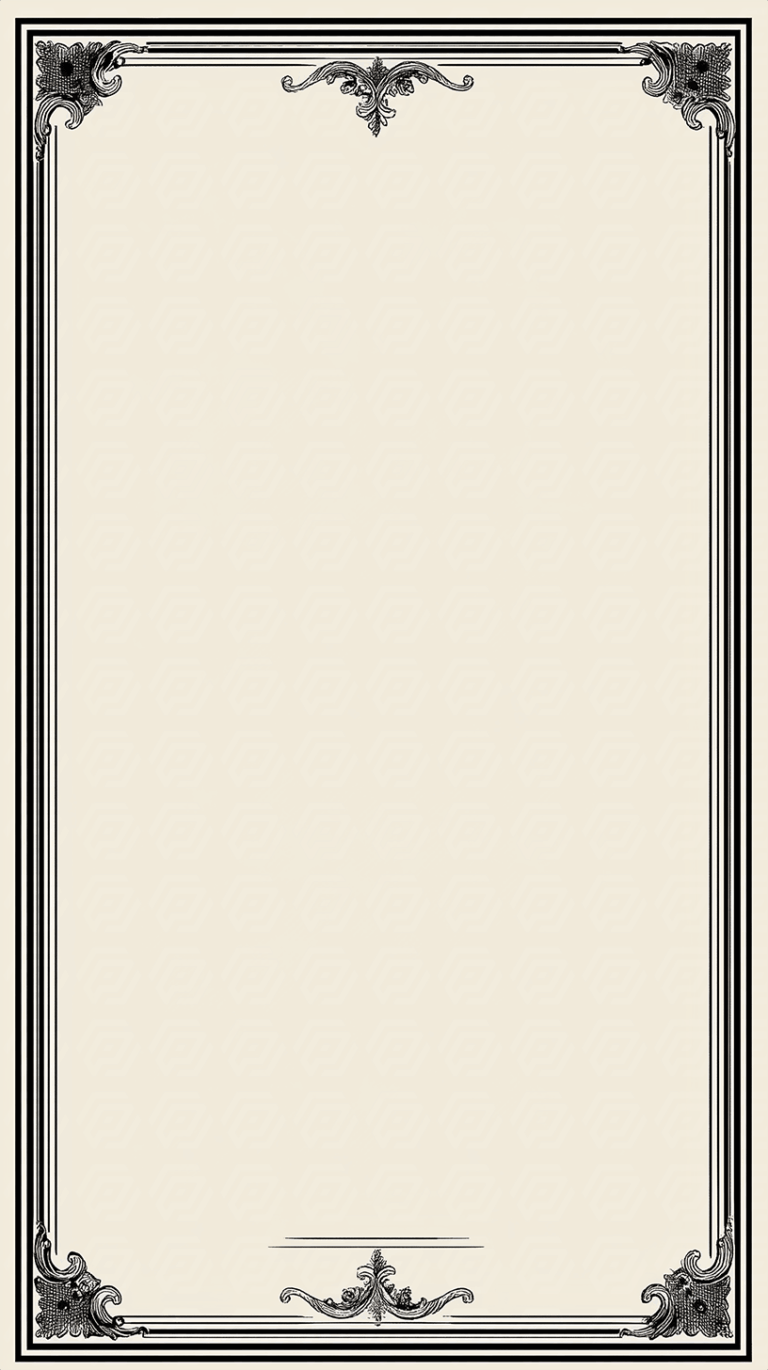 Vintage Certificate Border With Floral Engraving On Aged Paper