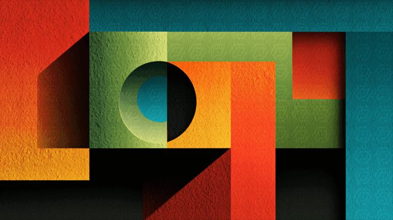 Colorful 3D Geometric Abstract Layout