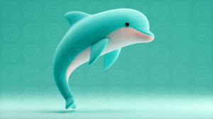 Stylized Blue Dolphin With Friendly Expression