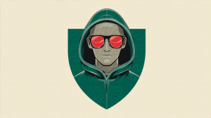 Vector Hoodie Character With Sunglasses on Shield Emblem