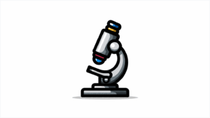 Glossy Microscope Icon with Smooth Shadow and Highlights