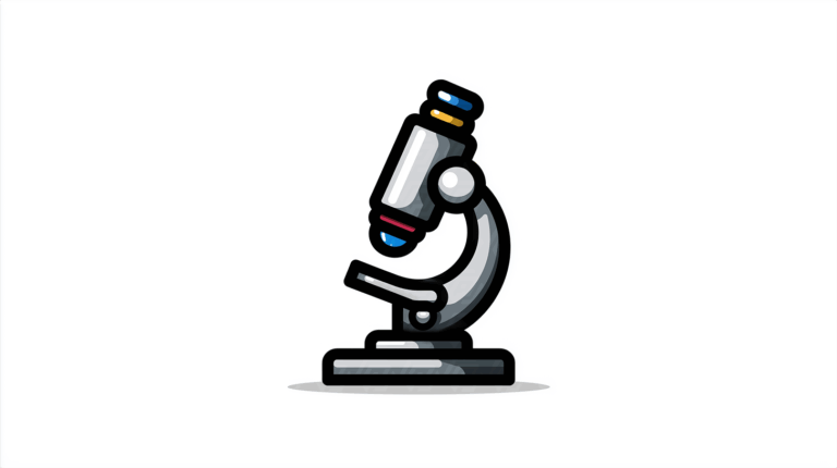Glossy Microscope Icon with Smooth Shadow and Highlights