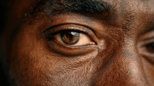 Detailed Eye Macro With Golden Light and Intensity
