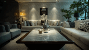 Luxurious Modern Living Room With Ambient Lighting