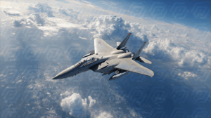 Dual Cockpit Fighter Jet Gliding Above a Cloud Ocean