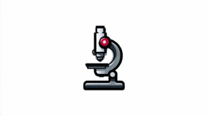 Stylized Microscope Icon with Red Dial and Bold Design