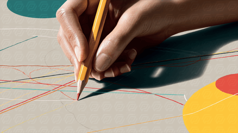 Hand Drawing Abstract Lines With Yellow Pencil