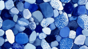 Watercolor Style Abstract Blue Pebbles Background