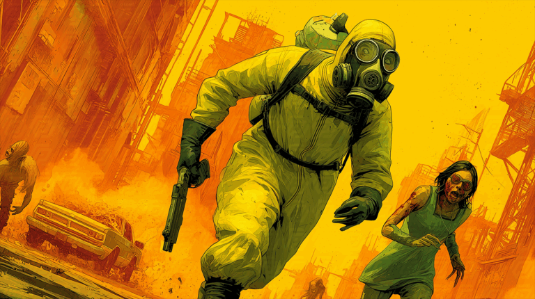 Hazmat Officer Running From Zombie Attack in Urban Inferno