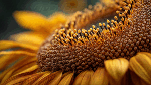 Vivid Close-Up of Sunflower in Full Bloom with Textured Disk