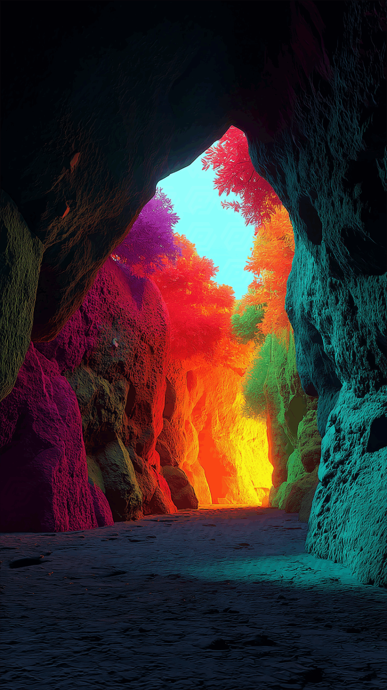 Fantasy Canyon Passage with Vivid Foliage and Light