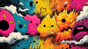 Abstract Elemental Characters with Urban Graffiti Style