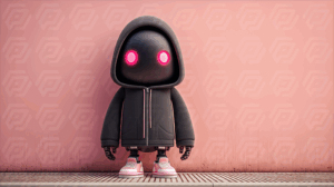 Street Style Robot with Hoodie and Sneakers