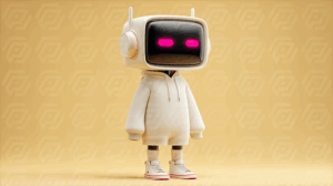 Retro Robot with Antennas and Cozy Hoodie