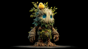 Fantasy Woodland Creature with Bird Companion