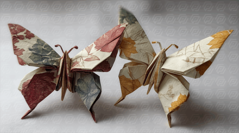 Floral Origami Butterflies in Decorative Paper