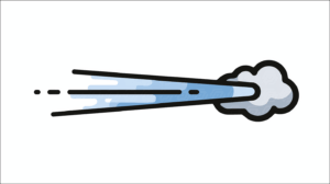 Wind Blast Icon With Blue Acceleration Streaks
