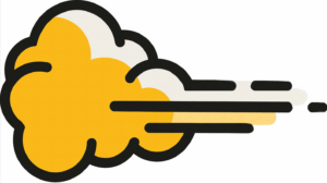 Yellow Cloud Symbol With Speed Lines