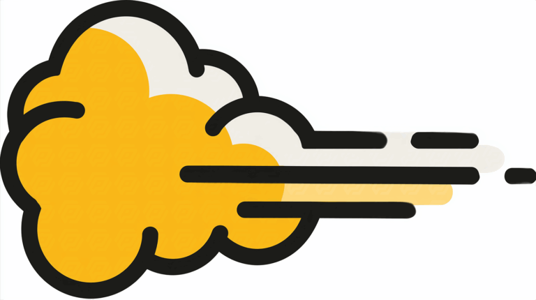 Yellow Cloud Symbol With Speed Lines