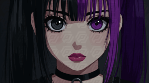 Anime Girl with Dual-Toned Hair and Choker