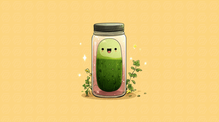 Adorable Cartoon Pickle In Jar Simple Illustration