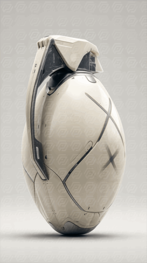 Futuristic Robotic Helmet Design with Industrial Wear