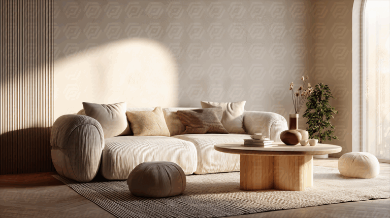 Warm Living Room With Earth Tones and Natural Light