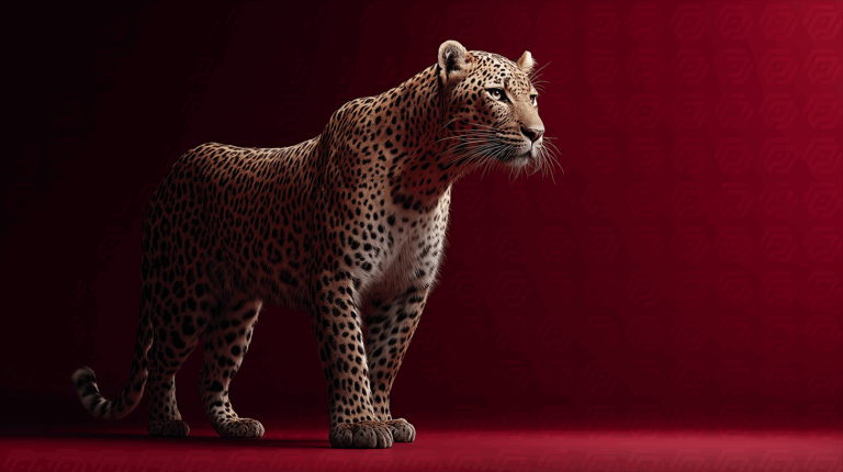 Side Profile of a Leopard in Dramatic Studio Lighting
