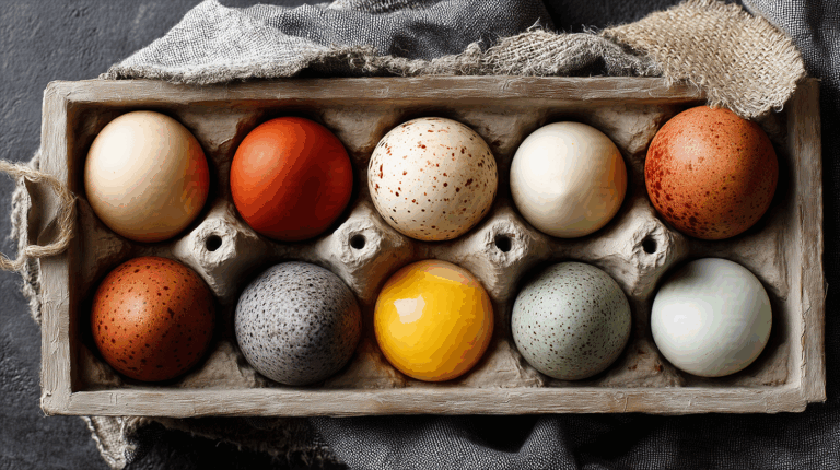 Rustic Egg Carton with Artisan Colored Eggs