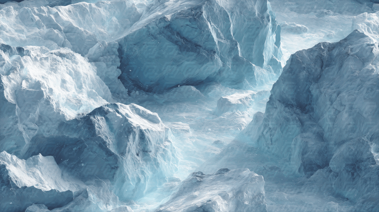 Realistic 3D Rendering of Arctic Ice Wall Landscape