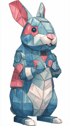Futuristic Mechanical Rabbit with Detailed Cyber Features