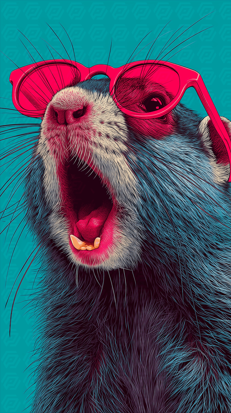Shouting Meerkat In Pink Sunglasses With Expressive Open Mouth