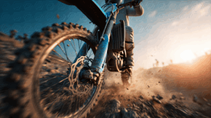 Extreme Dirt Bike Rider Racing Through Rocky Terrain