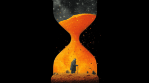 Elder Walking Through Cosmic Hourglass