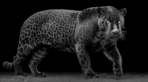 Realistic Panther Illustration in Monochrome Style