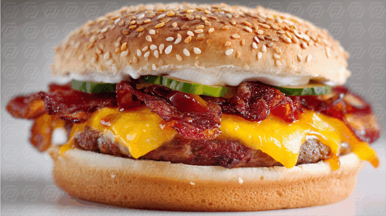 Deluxe Bacon Cheeseburger with Pickles and Mayo