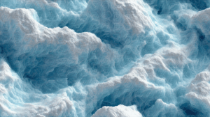 Abstract Ice Formation With Soft Curves and Blue Light
