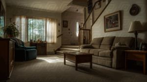Cozy Suburban Living Room With Afternoon Light