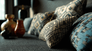 Modern Throw Pillows On Elegant Sofa